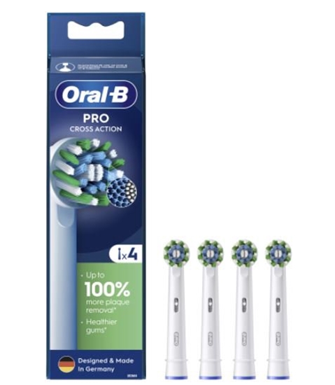 Изображение Dantų šepetėlio antgaliai ORAL-B, EB50-4 Cross Action Pro, 4 vnt., balti