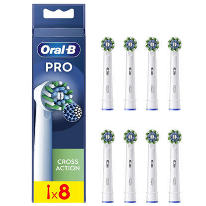 Изображение Dantų šepetėlio antgaliai ORAL-B, EB50-8 Cross Action Pro, 8 vnt., balti