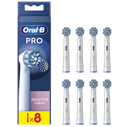 Изображение Dantų šepetėlio antgaliai ORAL-B, EB60-8 Sensitive Clean Pro, 8 vnt., balti