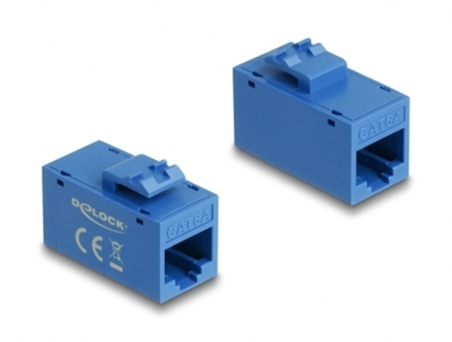 Attēls no Delock Keystone Module RJ45 jack to RJ45 jack Cat.6A UTP blue