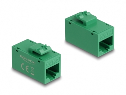 Attēls no Delock Keystone Module RJ45 jack to RJ45 jack Cat.6A UTP green