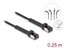 Attēls no Delock RJ45 Slim Network Cable Cat.6A U/FTP angled black 0.25 m