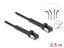 Attēls no Delock RJ45 Slim Network Cable Cat.6A U/FTP angled black 0.5 m