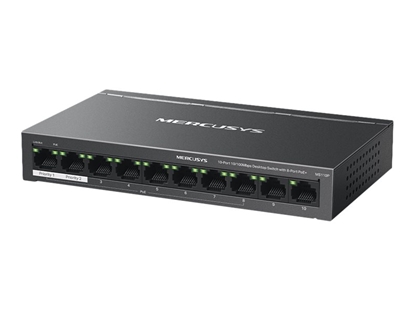 Attēls no Switch|MERCUSYS|MS110P|Desktop/pedestal|10x10Base-T / 100Base-TX|PoE+ ports 8|MS110P