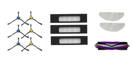 Picture of Midea | Spare Parts Kit: 6x Side Brush, 1x Main Brush, 3x HEPA Filter, 2x Mopping Cloth for M7Pro/S8+