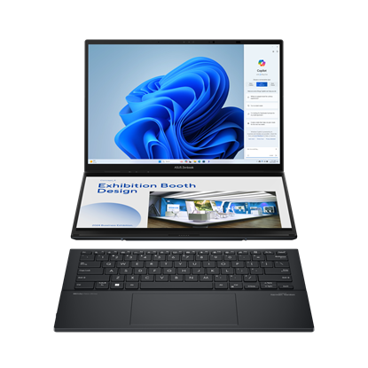 Attēls no Notebook|ASUS|ZenBook Series|DUO|UX8406MA-PZ103W|CPU  Core Ultra|u9-185H|2300 MHz|14"|Touchscreen|2880x1800|RAM 32GB|LPDDR5x|SSD 1TB|Intel Arc Graphics|Integrated|Windows 11 Home|Grey|1.65 kg|90NB12U1-M00HS0