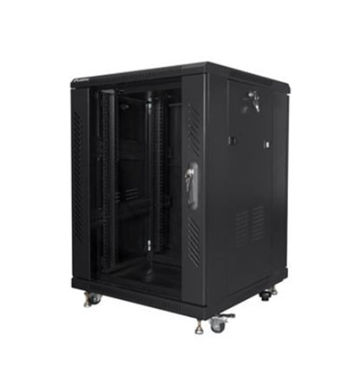 Attēls no Szafa instalacyjna rack stojąca 19" 15U 600x600  czarna drzwi   szklane ( złożona) 