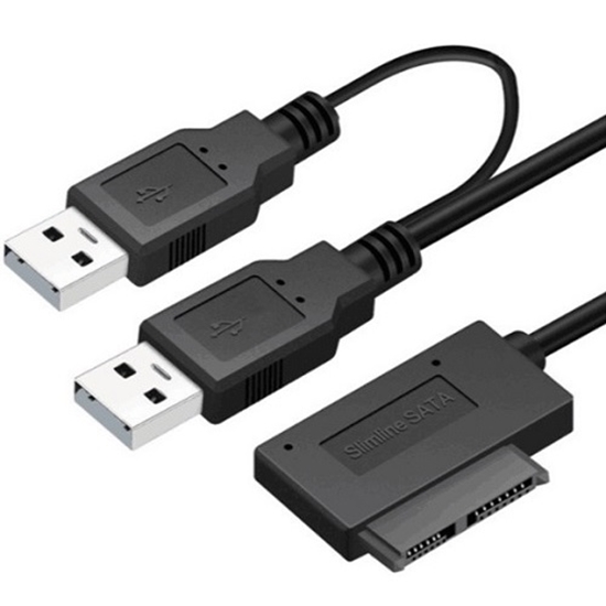 Picture of USB 2.0 Type-A to Slimline SATA II 7+6Pin Adapter