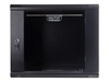 Picture of DIGITUS Wall Mount Cabinet 19inch 9U rack 600/600mm glass door black unmounted