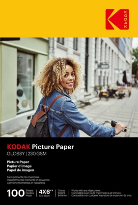 Изображение Foto popierius Kodak 230g 11.8 mil Glossy 4/6x100 (9891164)