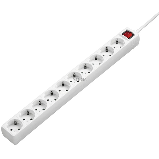 Picture of Hama Hama Power Strip 10 sockets 3 m white - Extended