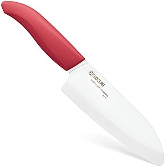 Изображение Kyocera FK-140 WH-RD EU Santoku Ceramic Knife, 14 cm, Red