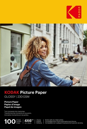 Attēls no Kodak Picture Paper 230g 11.8 mil Glossy 4/6x100 (9891164)