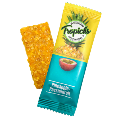 Attēls no Tropicks Dried pineapple, passion fruit bar, 20 g 20 (pcs)