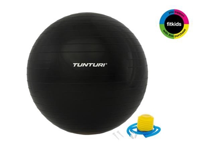 Picture of Tunturi Gymball Mankštos kamuolys su pompa 75cm, juodas