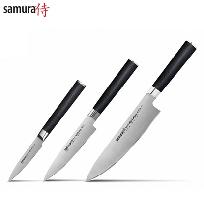 Изображение Samura MO-V Nažu kompl. Paring 90mm / Utility 125mm / Chef's 200mm no AUS 8 Japāņu tērauda 59 HRC