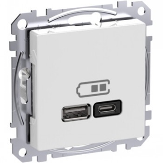 Picture of SCHNEIDER ELECTRIC EXXACT USB-A+C TELE OUTLET POWER DELIVERY WHITE