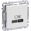 Attēls no SCHNEIDER ELECTRIC EXXACT USB-A+C TELE OUTLET POWER DELIVERY WHITE