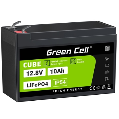 Attēls no Akumulator CUBE LiFePO4 10Ah 12V/12.8V 128Wh 