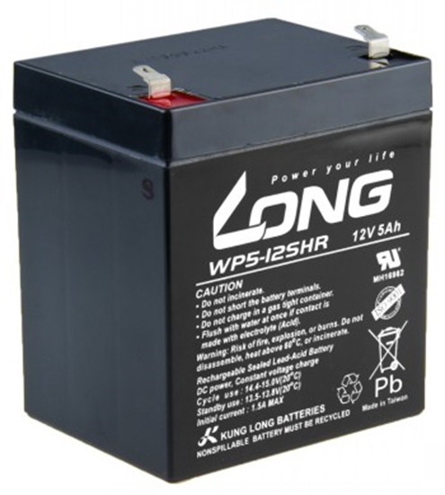 Изображение LONG 12V 5AH LEAD-ACID BATTERY HIGHRATE F1 (WP5-12SHR F1)