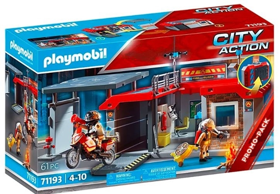 Picture of Playmobil PLAYMOBIL 71193 City Action Take Along Fire Station Construction Toy