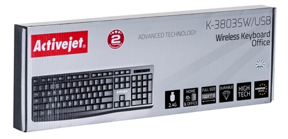 Attēls no Activejet K-3803SW Keyboard wireless battery powered by 1x 1.5V AAA black