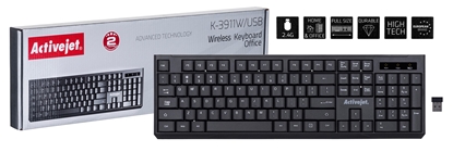 Изображение Activejet K-3911W Keyboard wireless black with 1x 1.5V AAA battery