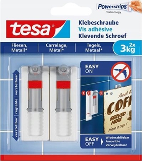 Picture of 1x2 Tesa Adjustable Adhesive Nail for Tiles & Metal 3kg 77764