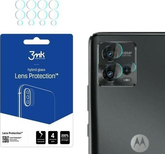 Изображение 3MK Szkło hybrydowe na obiektyw aparatu 3MK Lens Protect Motorola Moto G72 [4 PACK]