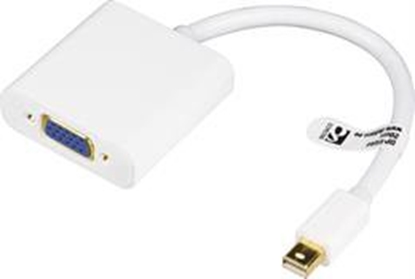 Attēls no Adapteris DELTACO mini DisplayPort to VGA,20 pin ha - 15 pin ho,0.2m,white