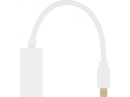 Attēls no Adapteris DELTACO miniDisplayPort, 4K UHD 60Hz, 0.2m, baltas / 00110025