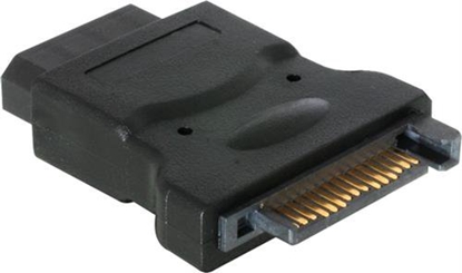 Attēls no Adapteris DELTACO Power Adapter 15-pin SATA male to 4-pin Molex femaleContact 15-pin serial ATA