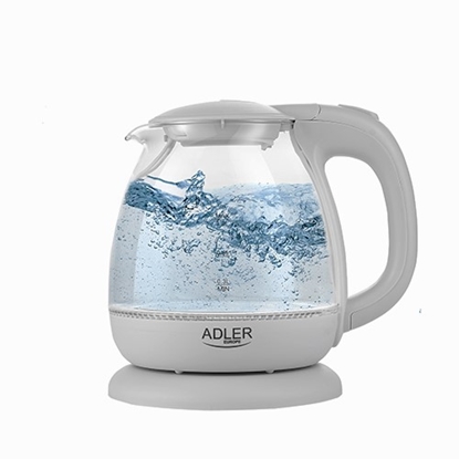 Изображение Adler | Kettle | AD 1283G | Standard | 1100 W | 1 L | Plastic/Glass | 360° rotational base | Grey