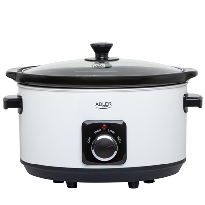 Изображение Adler | Slow Cooker | AD 6413w | 290 W | 5.8 L | Number of programs 3 | White