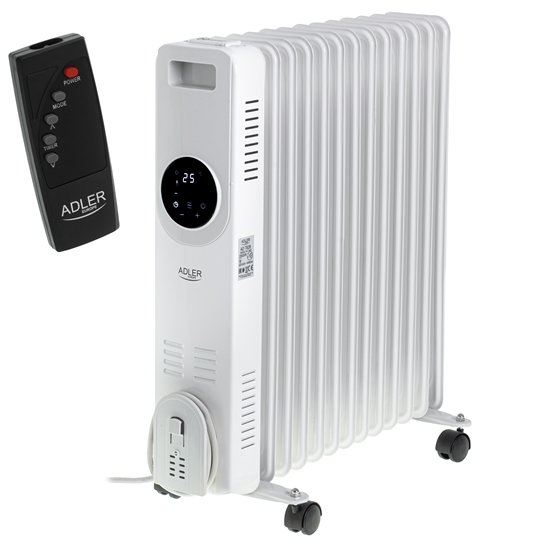 Изображение Adler AD 7826 | Oil Filled Radiator | 2500 W | Number of power levels 3 | White