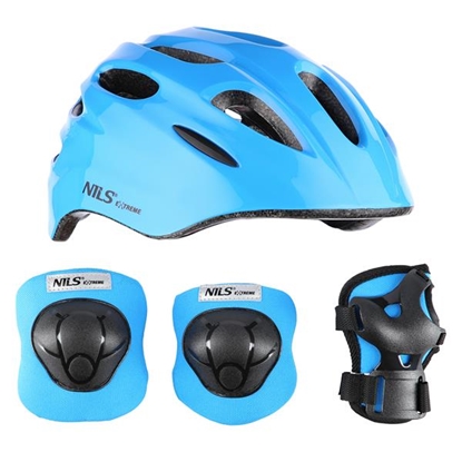 Attēls no Aizsargķivere MTW01+H210 HELMET WITH PROTECTORS SET BLUE SIZE XS NILS EXTREME