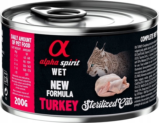 Picture of Alpha Spirit Alpha Spirit Karma mokra dla kota Sterilised Cats Turkey 200g