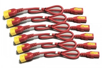 Picture of APC POWER CORD KIT (6 EA), LOCKING, C13 TO C14, 1.2M, RED