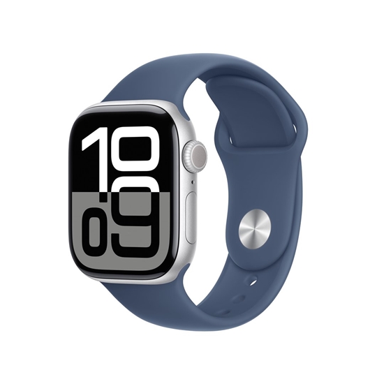 Picture of Apple Watch | Series 10 (GPS) | Smart watch | 100% recycled aluminium | 42 mm | Blue | Silver | Apple Pay | Water-resistant | Dust-resistant