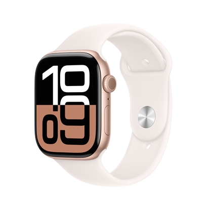 Attēls no APPLE WATCH SERIES 10 46MM ALUMINIUM ROSE GOLD & BLUSH PINK SPORT STRAP  GPS+CELLULAR MWY73QL/A