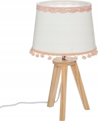 Attēls no Atmosphera Lampa stołowa POMPOM, drewniane nóżki, 32 cm