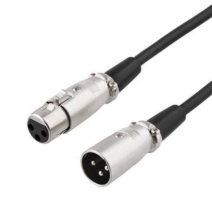 Attēls no Audio kabelis DELTACO XLR-1020-K/00160002 3-PIN MALE - 3-PIN FEMALE, 26 AWG, 2M, JUODAS