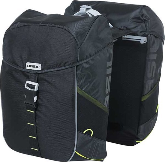 Picture of Basil Sakwa turystyczna podwójna BASIL MILES DOUBLE PANNIER BAG 32L MIK System (ready to go), 100% wodoodporna black lime (NEW 2024)