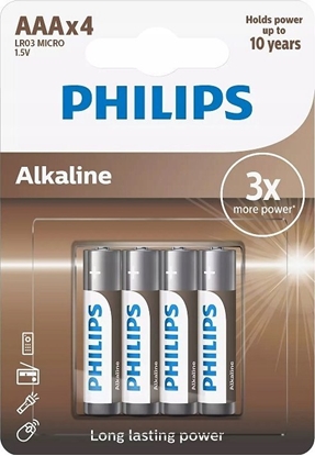 Attēls no Bateria Vega BATERIA PHILIPS AAA LR03 BLISTER 4SZT BATERIE ENTRY ALKALINE Phil-LR03A4B/10>