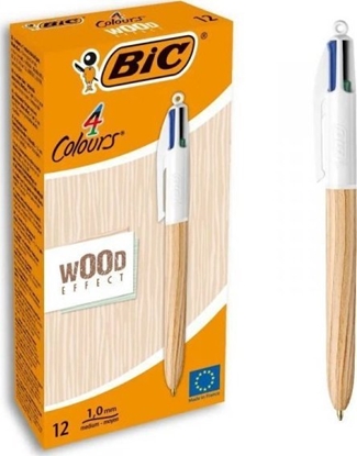 Picture of Bic Pióro Bic Wood Effect 0,32 mm Wielokolorowy (12 Sztuk)