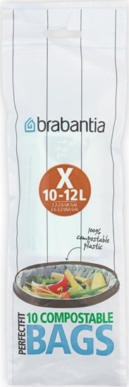 Picture of Brabantia PerfectFit Bin Liner compost. Type X, 12 L, 10 bags