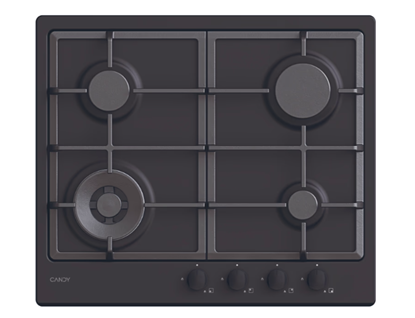 Picture of Candy Hob | CHG6BFB4WB | Gas | Number of burners/cooking zones 4 | Knobs | Black