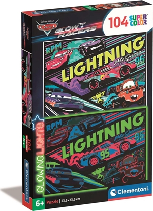 Picture of Clementoni CLE puzzle 104 Glowing Cars Glow Racers 25758