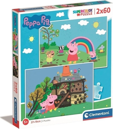 Picture of Clementoni CLE puzzle 2x60 SuperKolor Świnka Peppa 21622