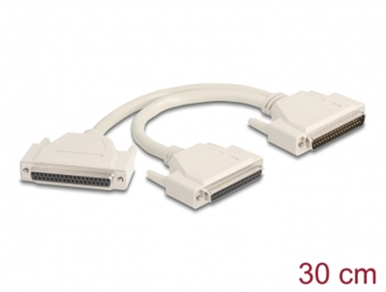 Picture of Delock Adapter Y-Cable Splitter D-Sub 37 pin male to 2 x D-Sub 37 pin female with screws 30 cm